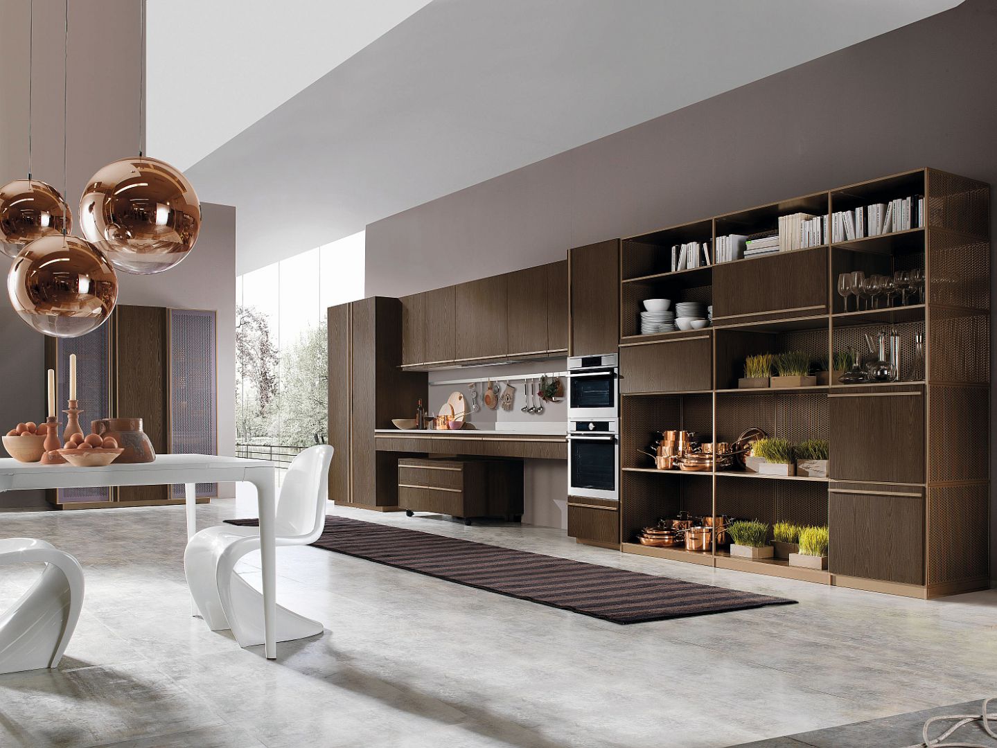 BELUGA - elegancka i prosta kompozycja kuchenna, w której poszczególne elementy zainspirowane są niezbędną geometrią uwypuklającą wartość materiałów, kolorów i dekoracyjności. Fot. Rastelli