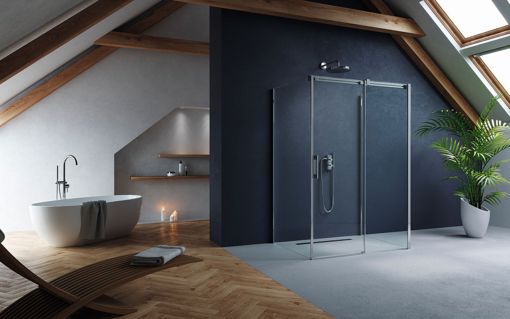 ESPERA KDJ - to wynik designerskiego połączenia szkła z eleganckimi chromowanymi detalami. Przestronna kabina dla osób ceniących dobry design, które preferują geometryczne formy składające się w proporcjonalną całość. Radaway, www.radaway.pl