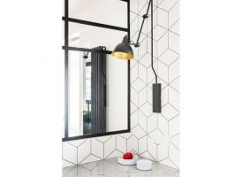 Industrialne lampy dopełniają całości. Projekt i zdjęcia: Deer Design
