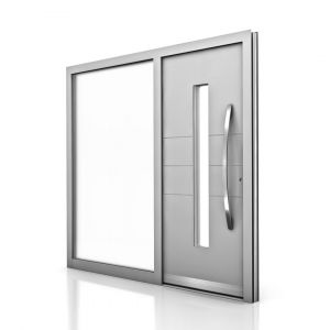 Drzwi aluminiowe AT 400 z przeszkleniem bocznym/Internorm. Produkt zgłoszony do konkursu Dobry Design 2020.