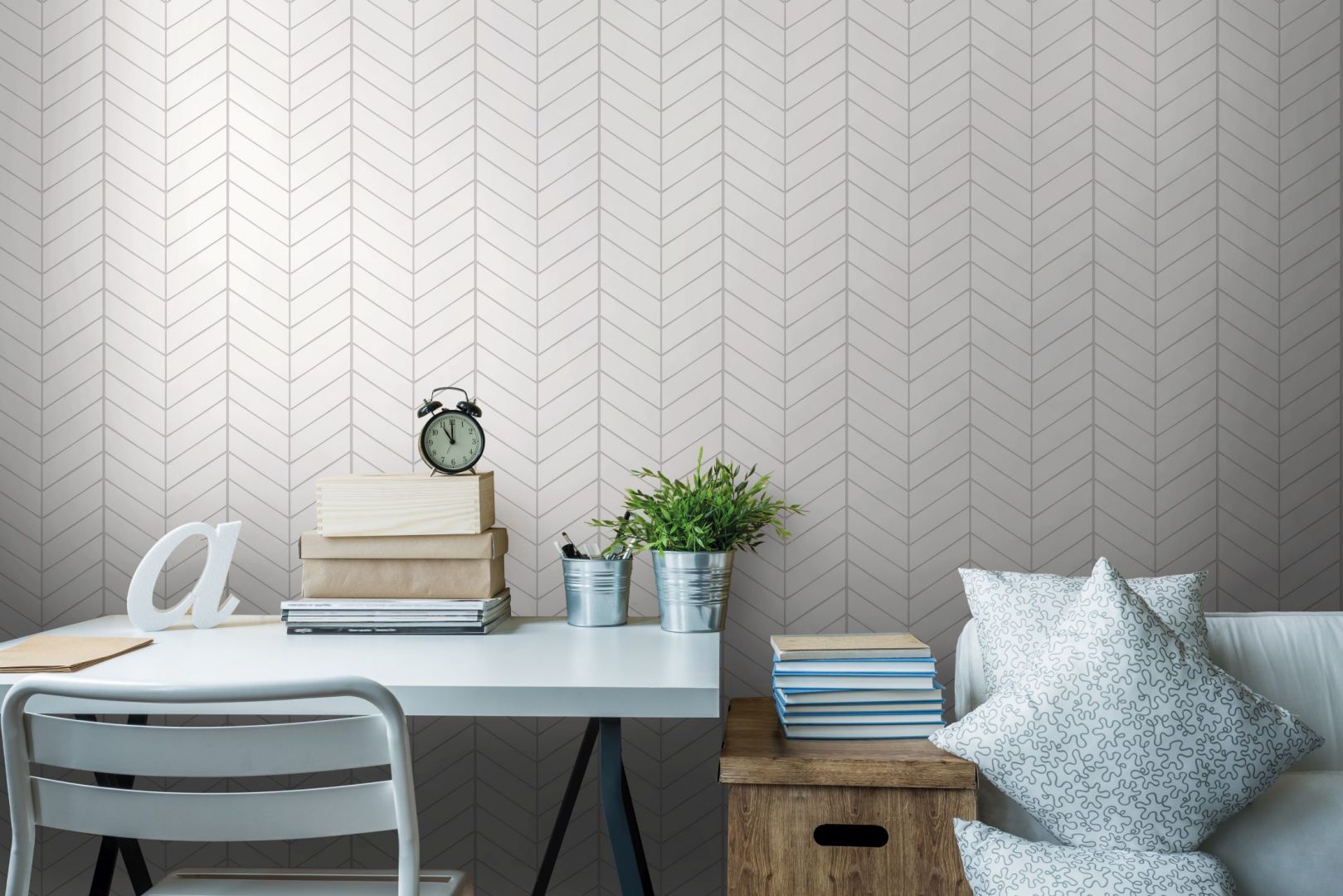 Panele dekoracyjne Motivo: White Herringbone. Fot. Vilo