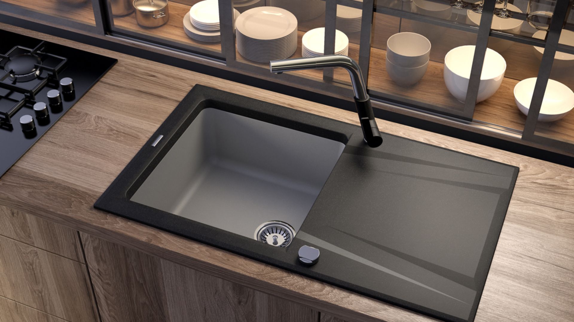 Seria zlewozmywaków Prime Bicolor/Deante. Produkt zgłoszony do konkursu Dobry Design 2020.