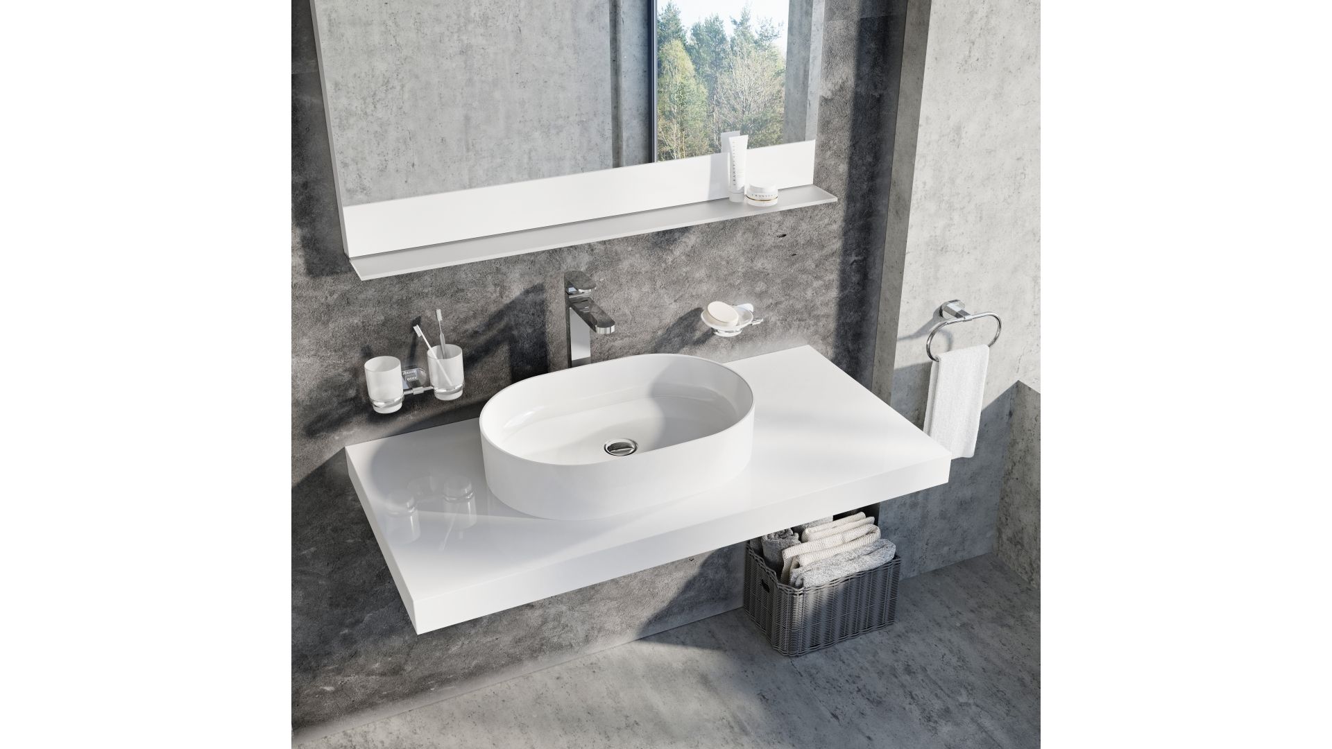 Ceramic Slim - nablatowe umywalki ceramiczne cienkościenne/Ravak Polska. Produkt zgłoszony do konkursu Dobry Design 2020.