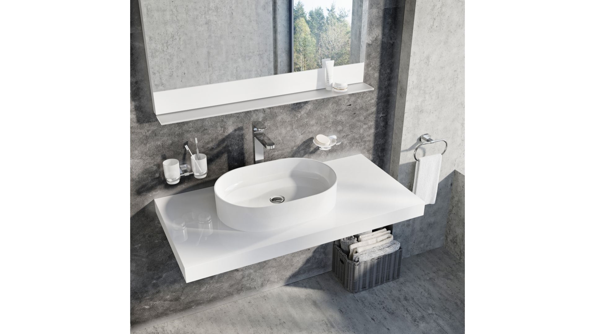 Ceramic Slim - nablatowe umywalki ceramiczne cienkościenne/Ravak Polska. Produkt zgłoszony do konkursu Dobry Design 2020.