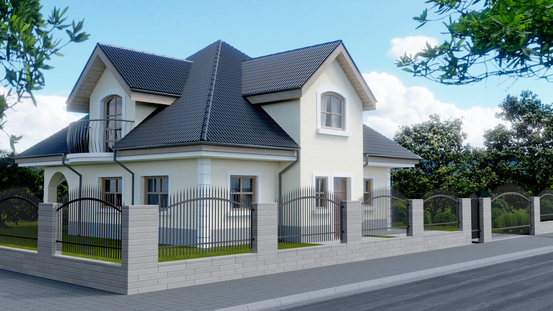 Ogrodzenie z wielkoformatowych betonowych pustaków Neo. Fot. Polbruk