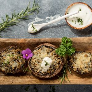 Pieczarki zapiekane w kaszotto grzybowym. Fot. Knorr