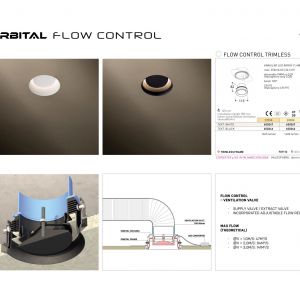 Tal Orbital - profesjonalny anemostat z wbudowaną oprawą oświetleniową oraz na życzenie głośnikiem/Produkt Design. Produkt zgłoszony do konkursu Dobry Design 2020.