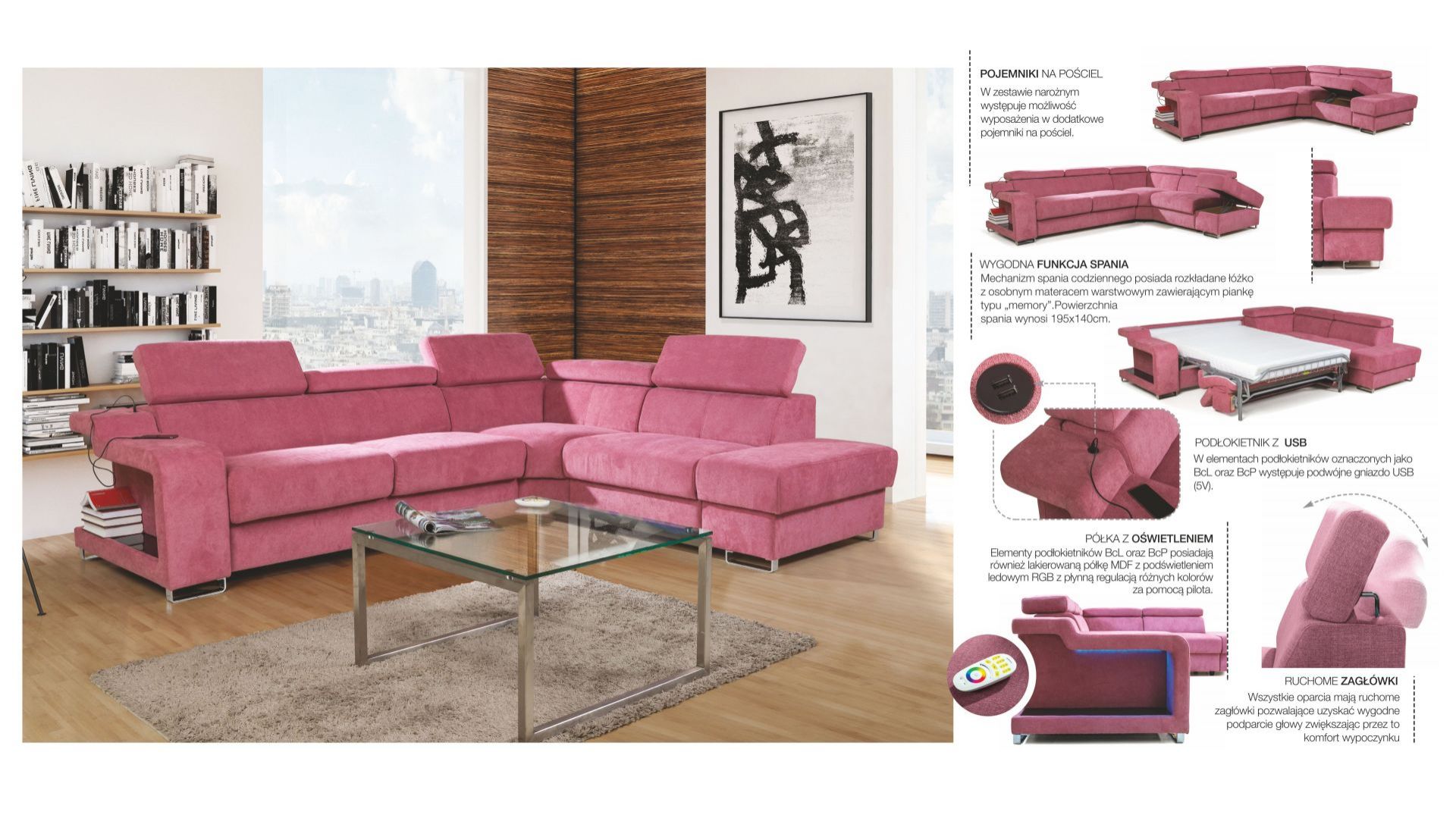 Zestaw modułowy Andria/Meblomak. Produkt zgłoszony do konkursu Dobry Design 2020.