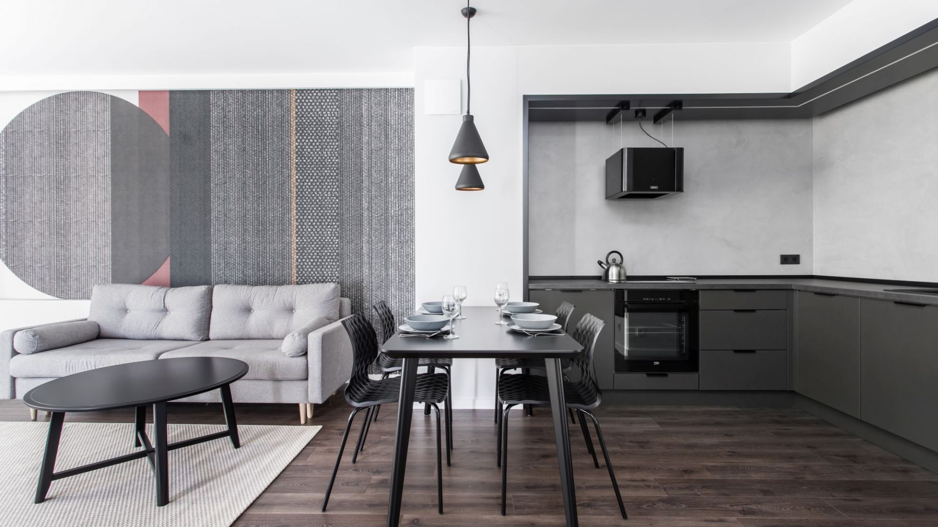 Szaro-czarne wnętrze: zobacz minimalistyczny apartament w Gdańsku 