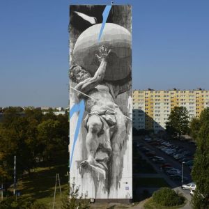 Mural autor Ino - Bomber. Fot. Paweł Trzeźwiński 