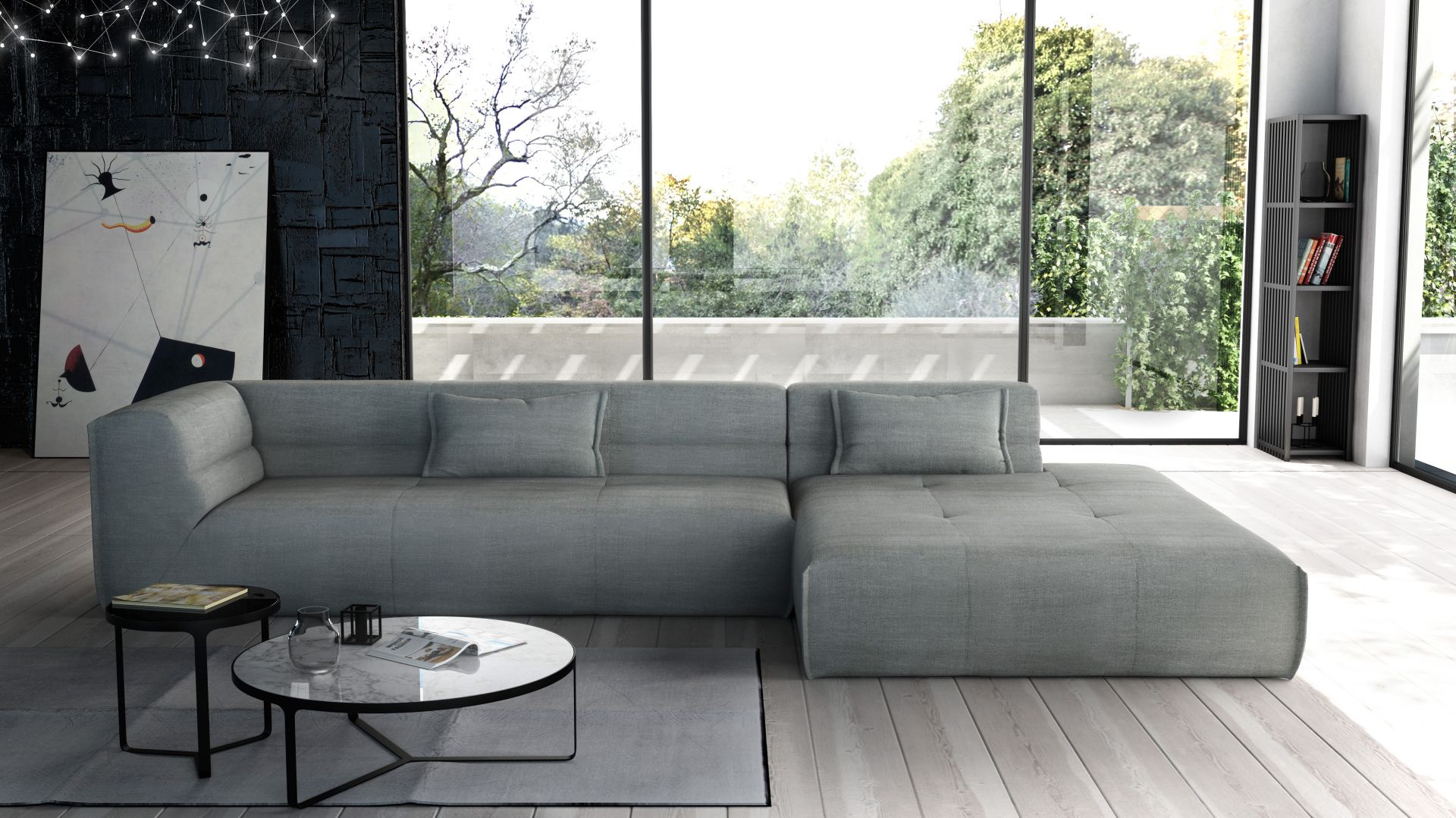 Charakter narożnika modułowego Piero podkreślają finezyjna lamówka oraz wyraźne pikowania. Fot. Adriana Furniture