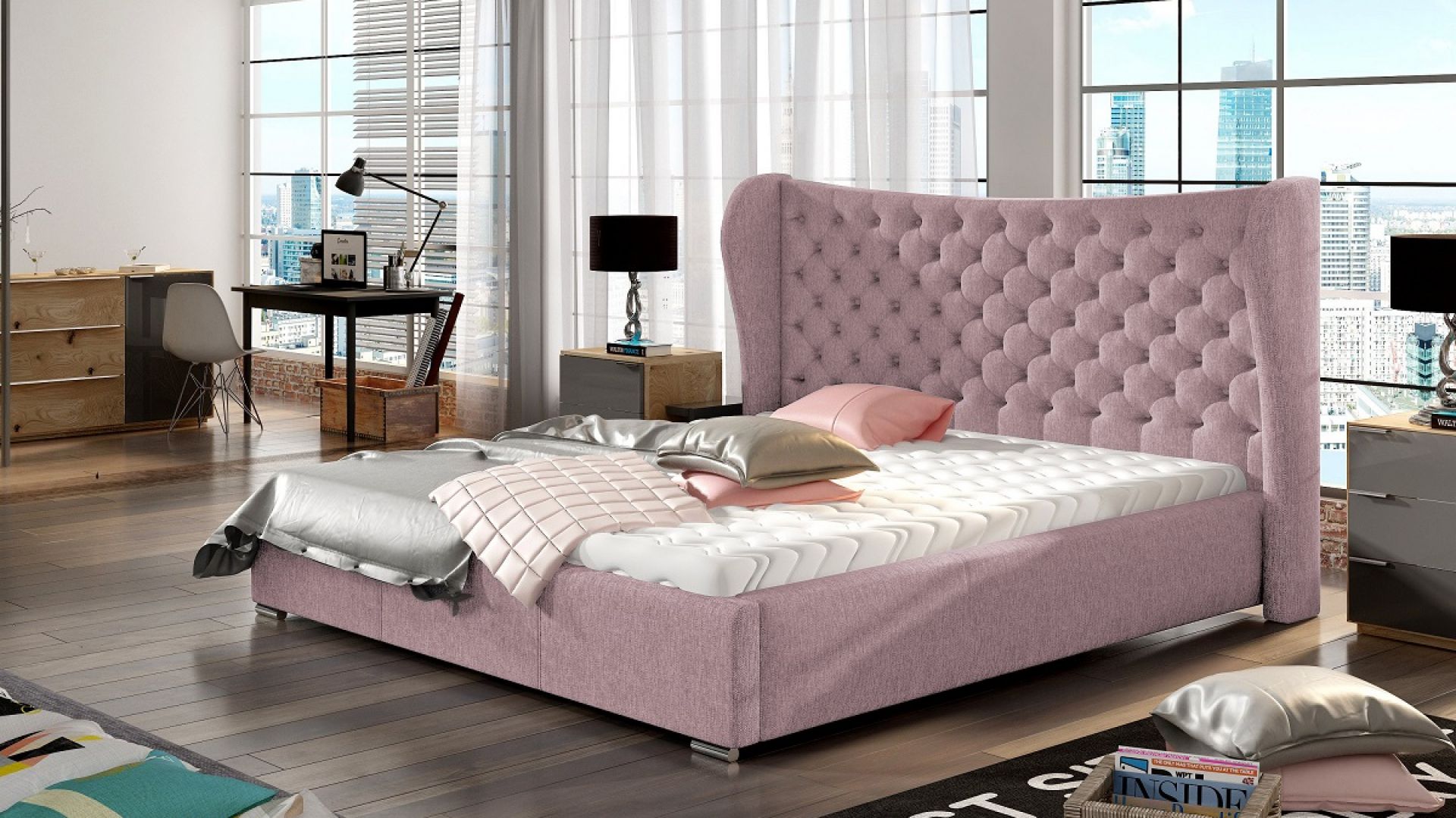 Łóżko tapicerowane Lancaster marki Comforteo. Fot. Comforteo