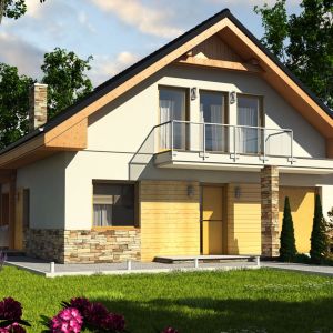 Mały domek na działkę o minimalnej szerokości 17,70, przeznaczony dla 3-4-osobowej rodziny. Projekt Jarząbek, Dom dla Ciebie - Pracownia Projektowa Archeco.