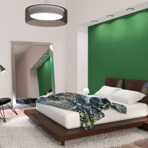 Aranżując sypialnię możemy sięgnąć po odcienie zielonego - ten kolor odpręża, a jednocześnie wywołuje skojarzenia ze świeżością oraz naturą. Fot. Dekoral