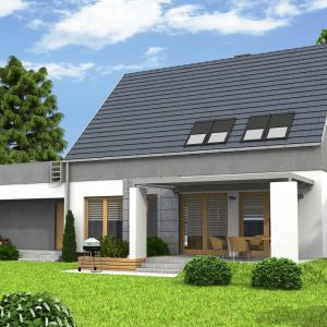 W domach energooszczędnych najlepiej sprawdza się prosty, dwuspadowy dach. Projekt: Oleg. Pracownia: Dom Dla Ciebie - Pracownia Projektowa Archeco 