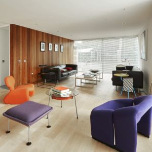 Jasny i przestronny salon urządzono w nowoczesnym, minimalistycznym stylu. Fot. George Zenko