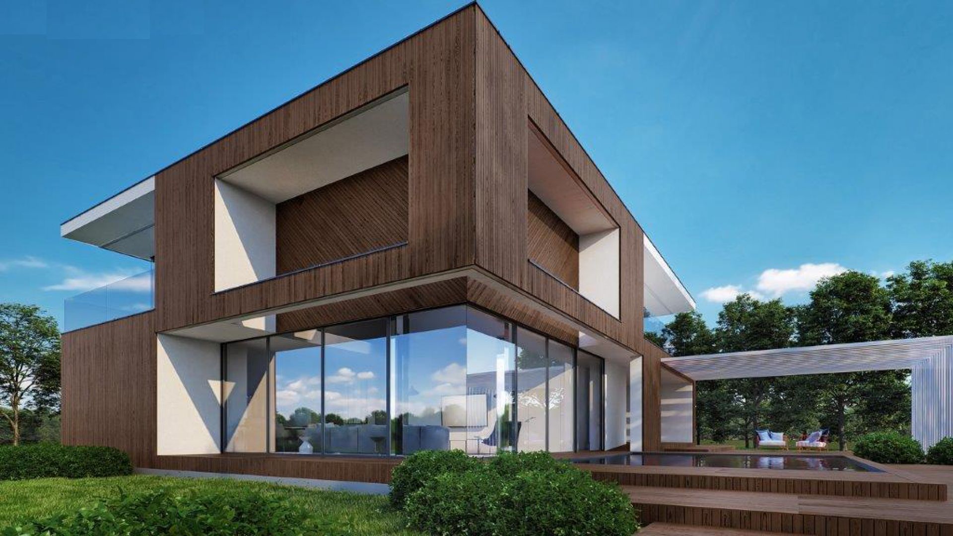 Zobacz nowoczesny dom z drewnianą elewacją