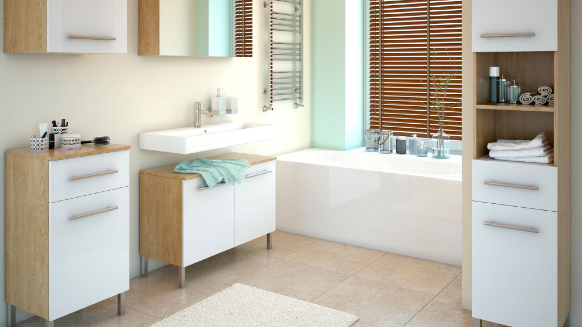Kolor Sea Breeze z palety Beckers Designer Kitchen & Bathroom niczym niezmącona tafla wody pozwoli uspokoić emocje i zanurzyć się w świecie marzeń. Fot. Beckers
