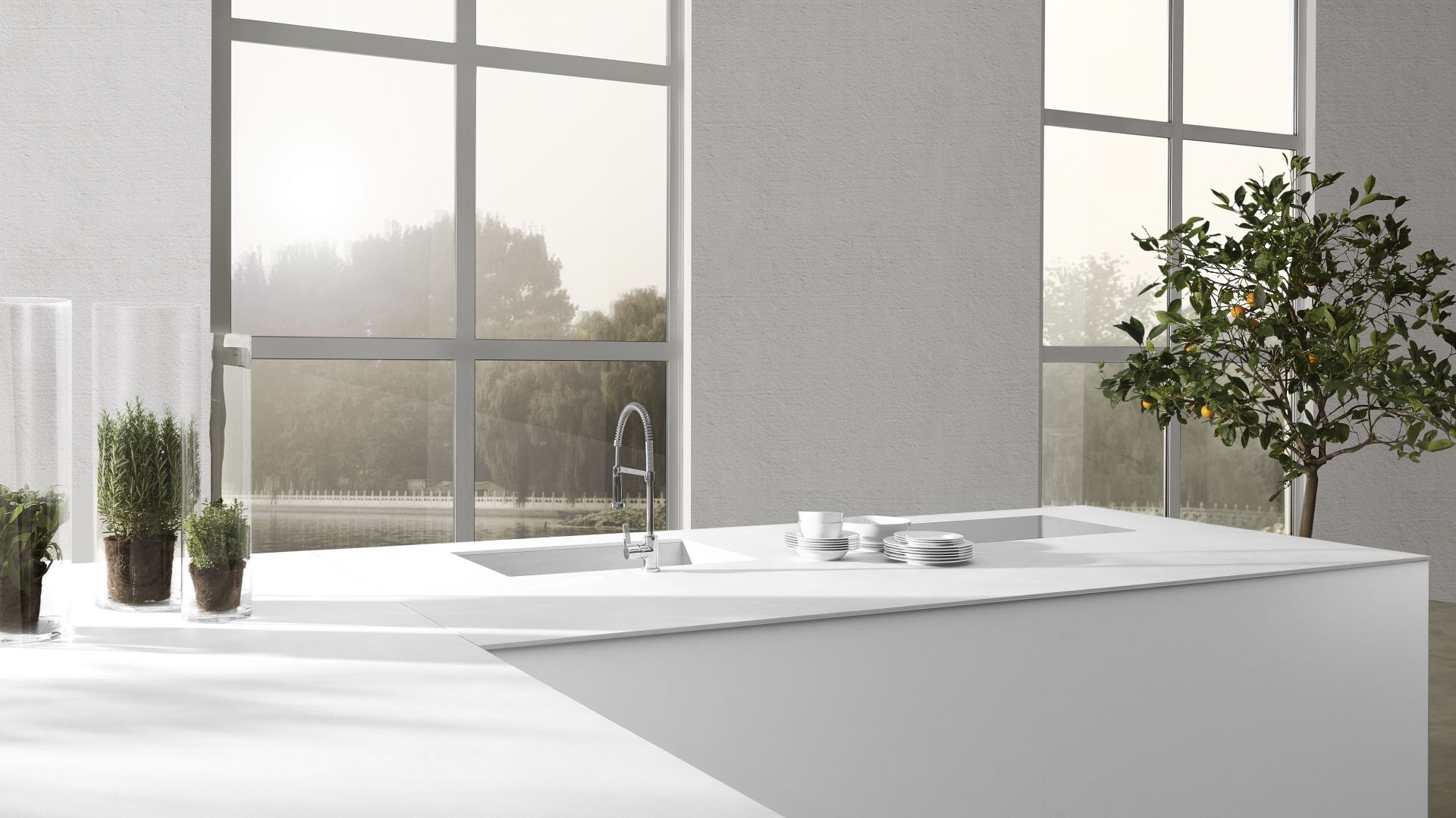 Dzięki zastosowaniu unikalnej technologii spieki kwarcowe od Laminam charakteryzują się nie tylko wyjątkową trwałością – producent udziela aż 25-letniej gwarancji na produkt – lecz także są jednocześnie idealnie cienkie i płaskie. Dzięki temu nie przytłaczają wnętrza i nie ujmują wdzięku elementom zabudowy czy istotnym detalom, lecz wręcz przeciwnie, subtelnie się komponują, przewodząc całości. Fot. Laminam