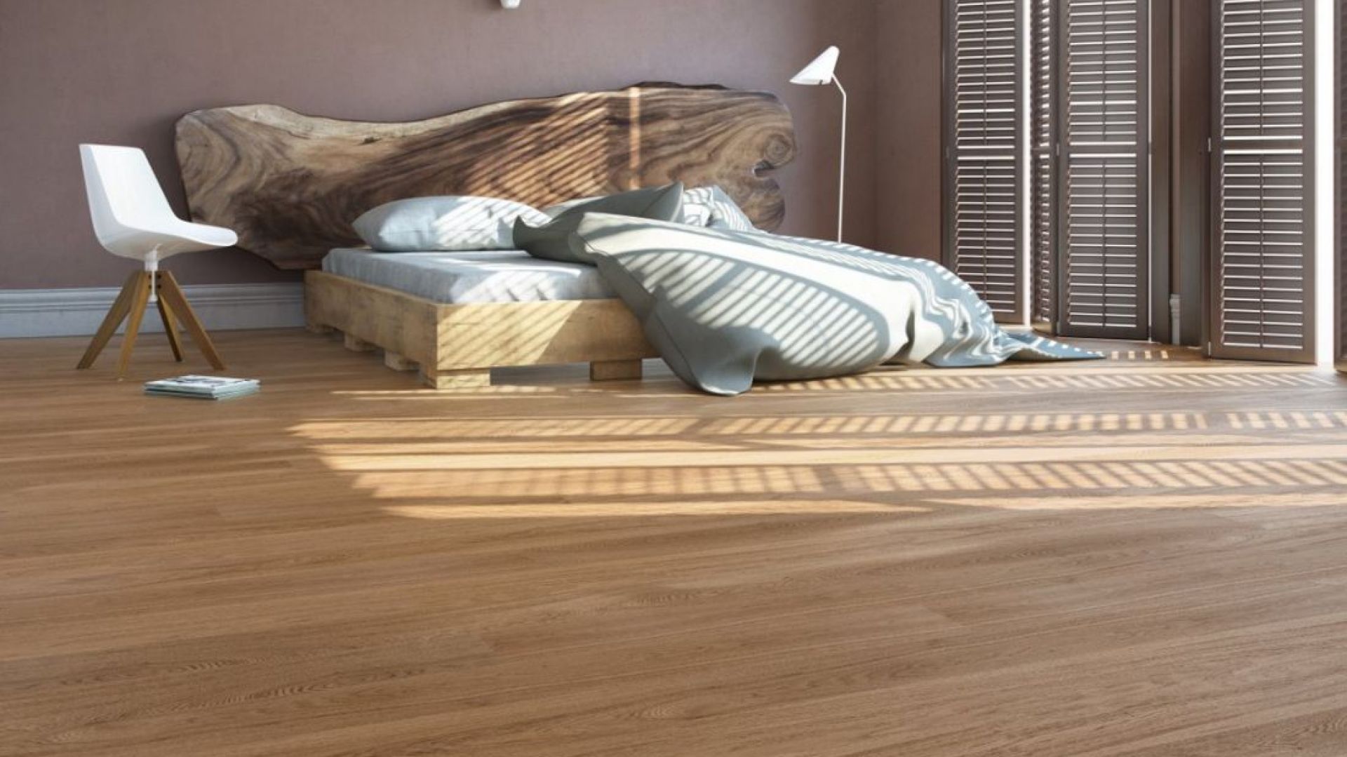 Drewniana podłoga w sypialni. Zobacz modne aranżacje