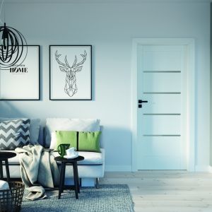 Drzwi w białej okleinie akcentują elegancję skandynawskiego stylu. (Drzwi Verte Simple). Fot. Porta