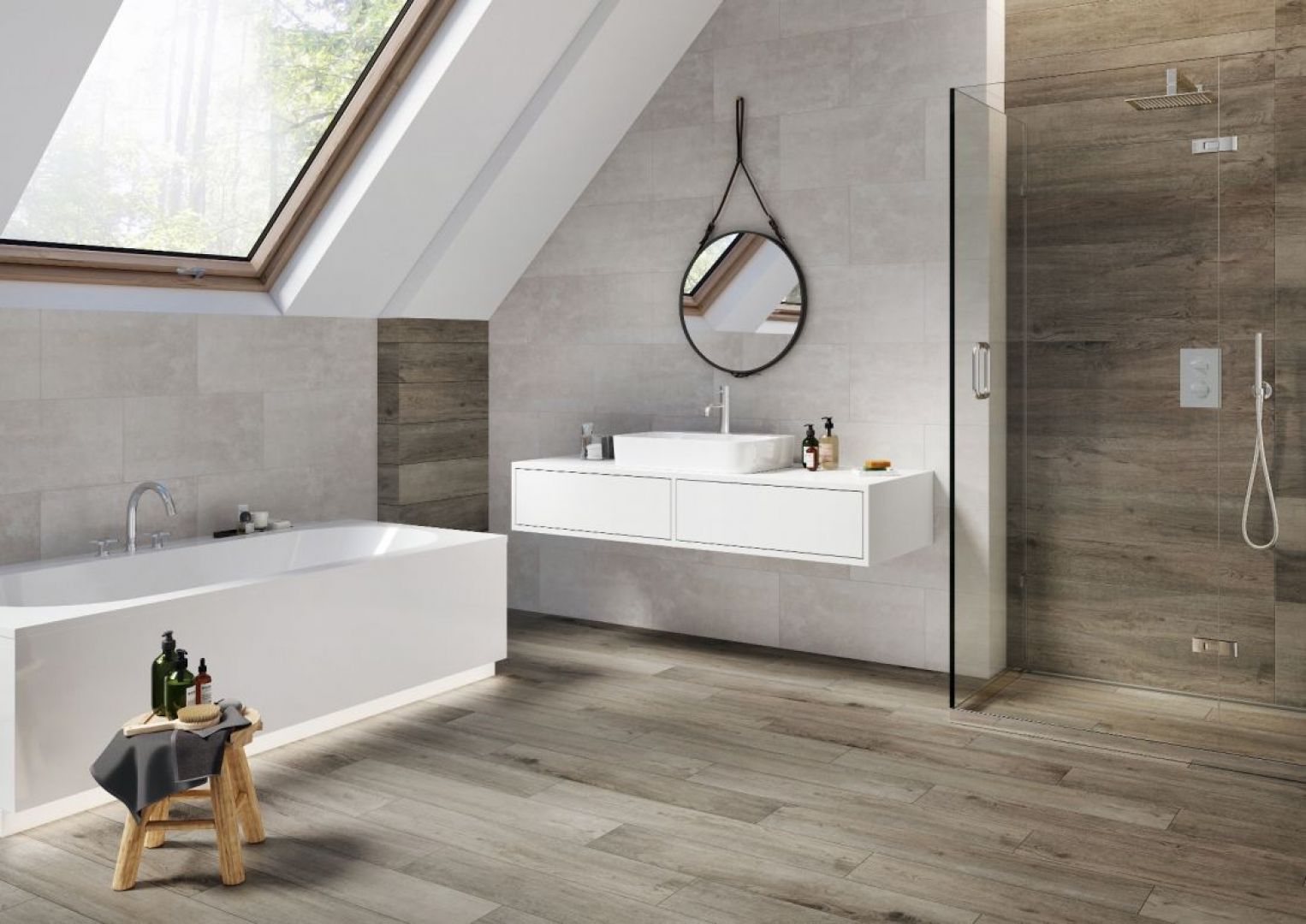 Wielu z nas nie wyobraża sobie aranżacji łazienki bez udziału drewna. Kolekcja Fuerta jest właśnie inspirowana drewnem.  Fot. Cerrad