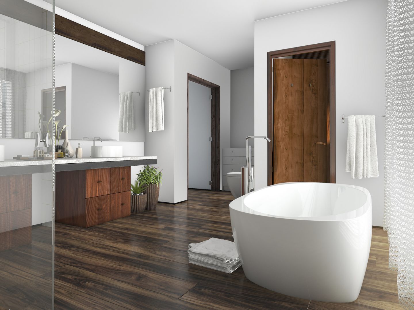 Обустраивая ванную комнату из дерева, обратите внимание на породу дерева и цвета, с помощью которых она создает гармоничные композиции.  Фото  Bondex