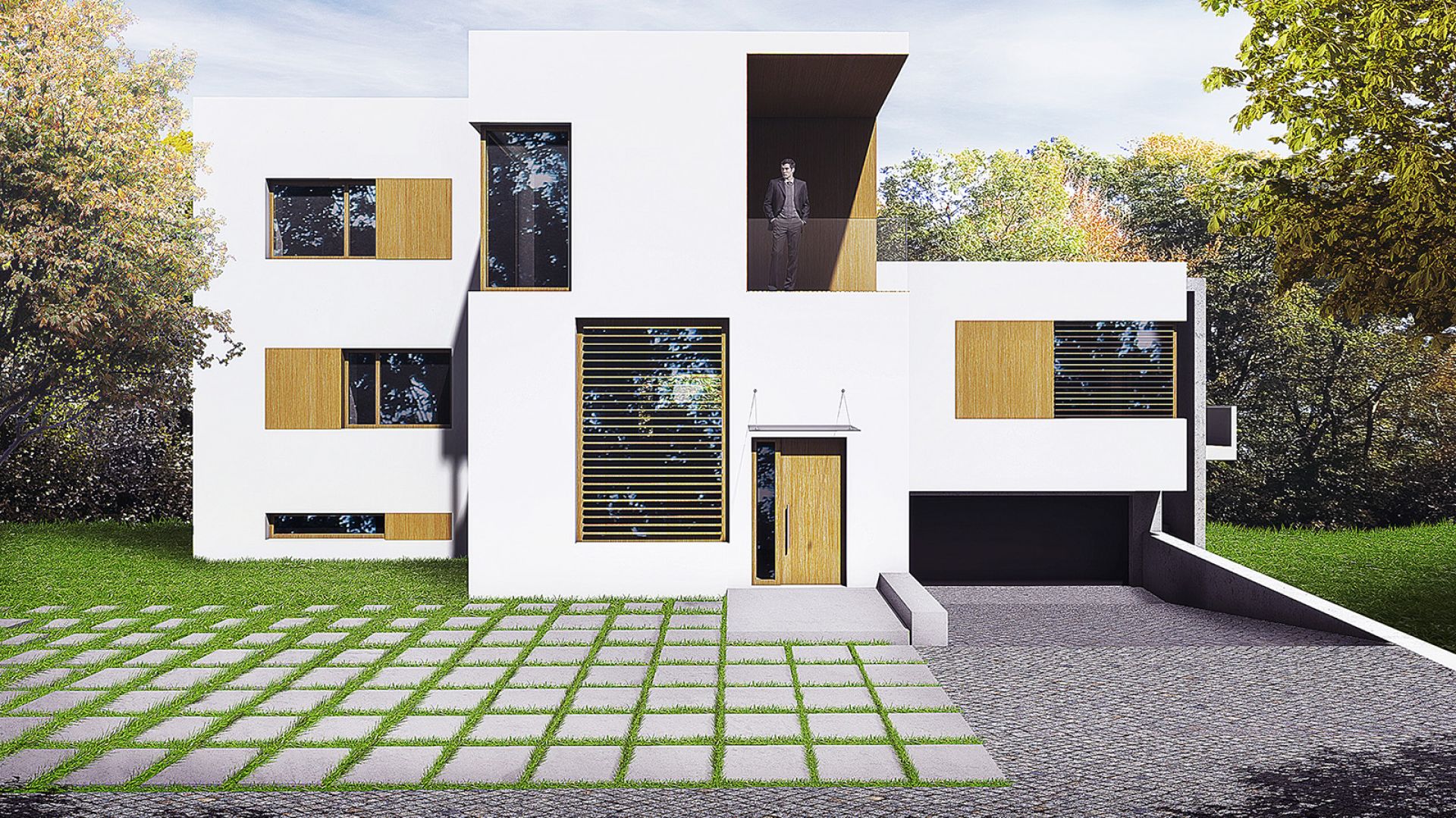 Celem architektów było przeprojektowanie układu w taki sposób, aby do domu można było wejść bezpośrednio z poziomu terenu, co więcej, aby wejście do domu znalazło się od strony drogi dojazdowej. Wiz. BXBstudio Bogusław Barnaś