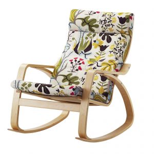 Krzesło bujane "POÄNG" w okleinie brzozowej, Blomstermåla wielobarwny, prod. IKEA
Fot. IKEA