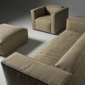 Zestaw "Summer" (Caya Design) - w klasycznym układzie: sofa + fotel + puf. Fot. Caya Design