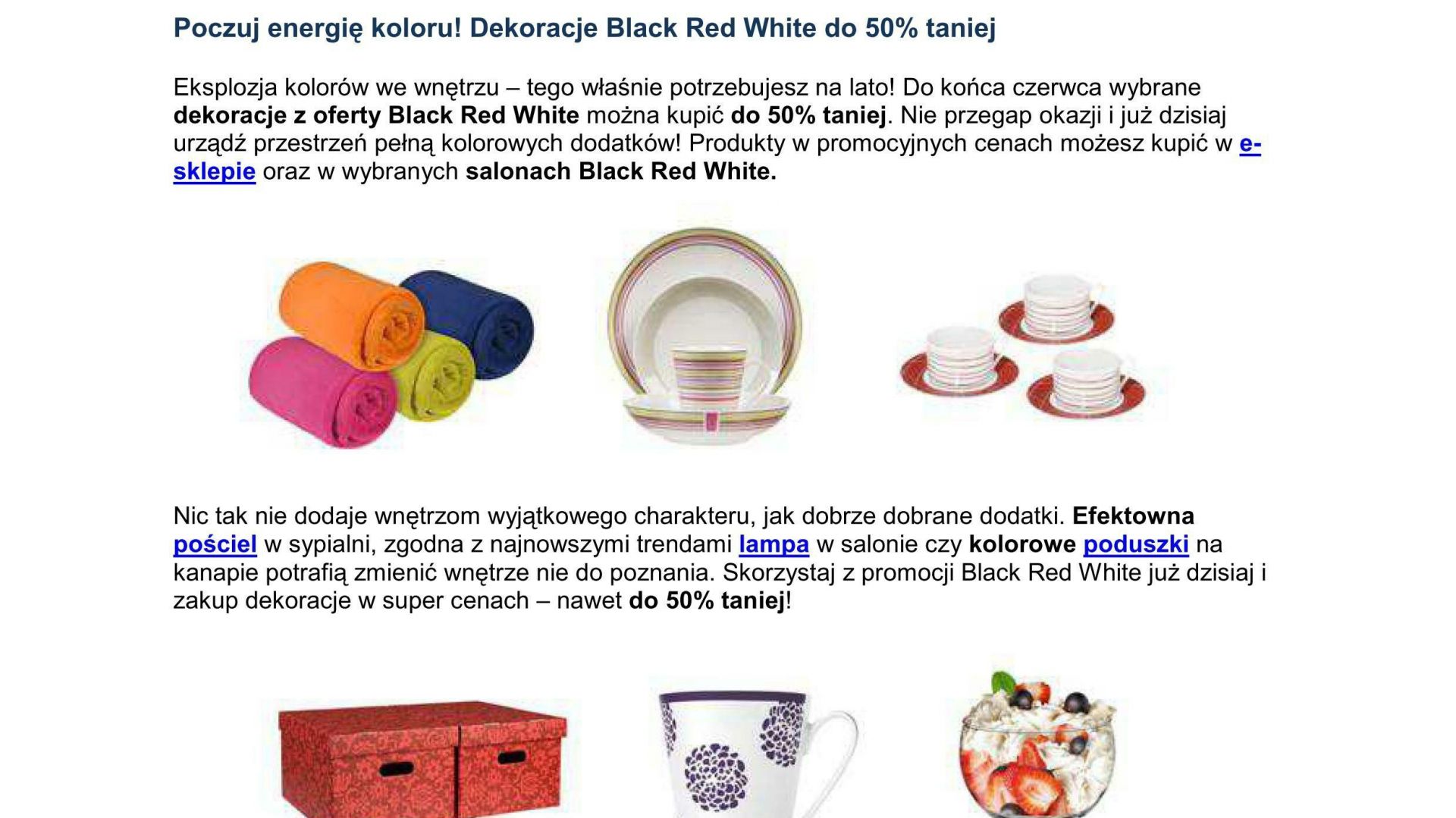 Black Red White - dekoracje nawet do 50% taniej