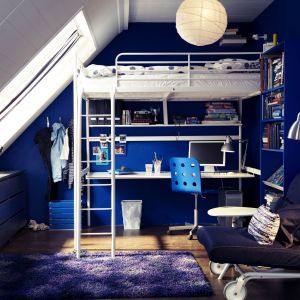 Sypialnia, gabinet plus dodatkowe rozkładane łóżko dla gościa. Fot. IKEA