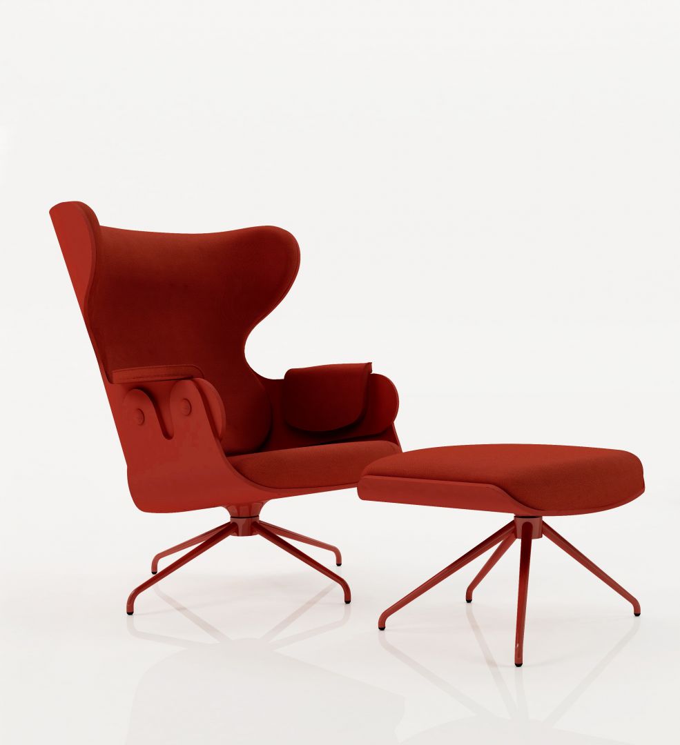 Soczysta czerwień, cienkie metalowe nogi oraz idealnie uformowane siedzisko to trzy zalety tego nowoczesnego fotela Fot. Mesmetric