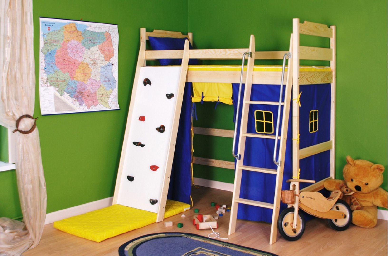 Кровать со шкафом спортивным комплексом для детей
