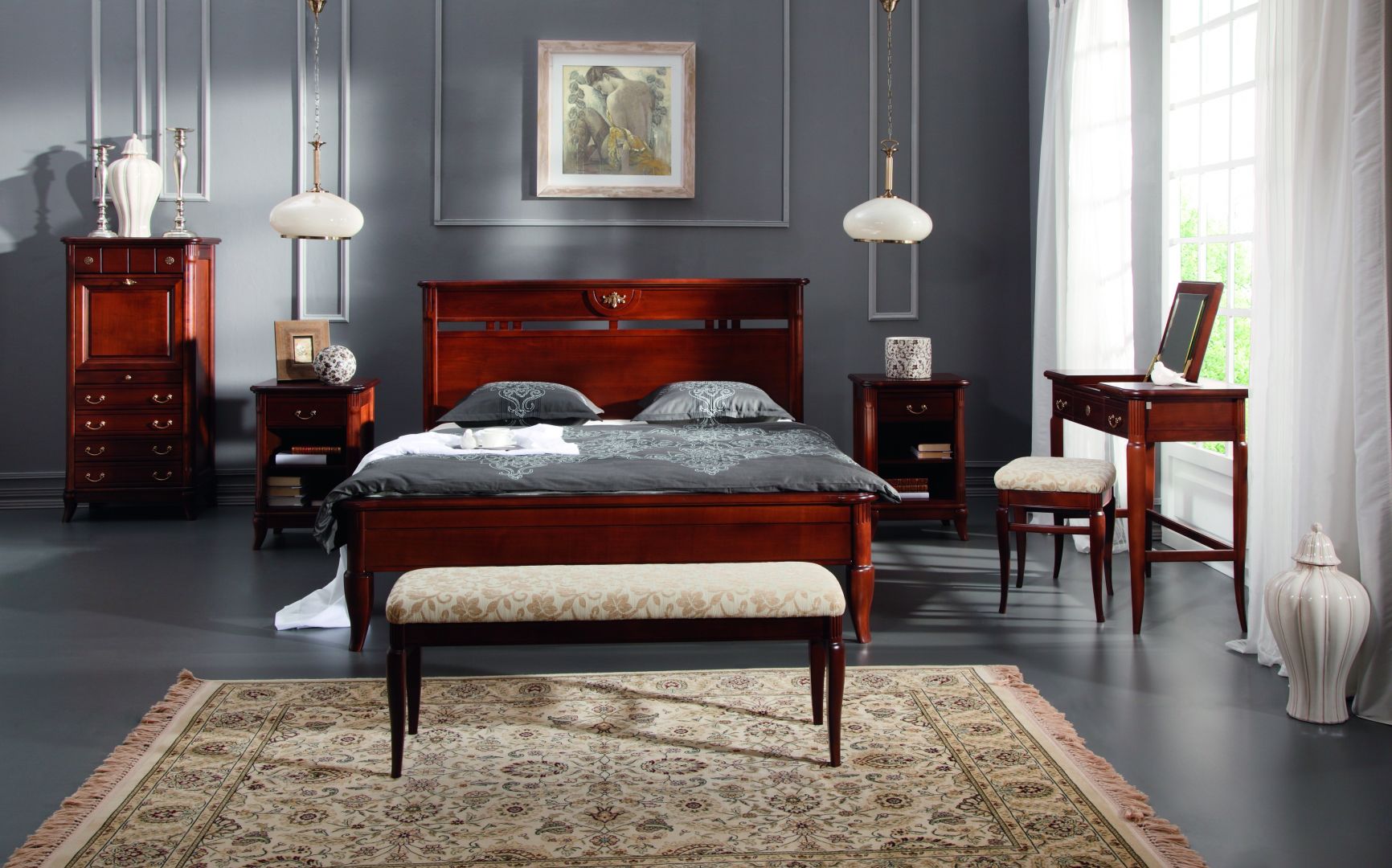 „Rafael” to sypialnia charakteryzująca się klasyczną stylistyką. Producent: Klose. Fot. Klose