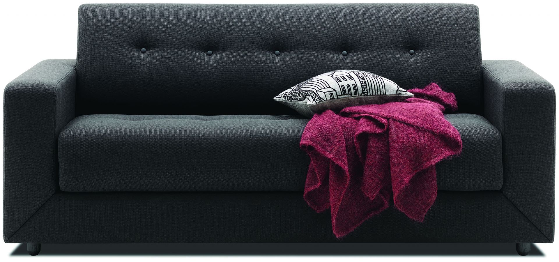 Sofa Stockholm z funkcją spania, marki BoConcept, to ciekawe i jednocześnie proste rozwiązanie i zamiennik łóżka.
Fot. BoConcept