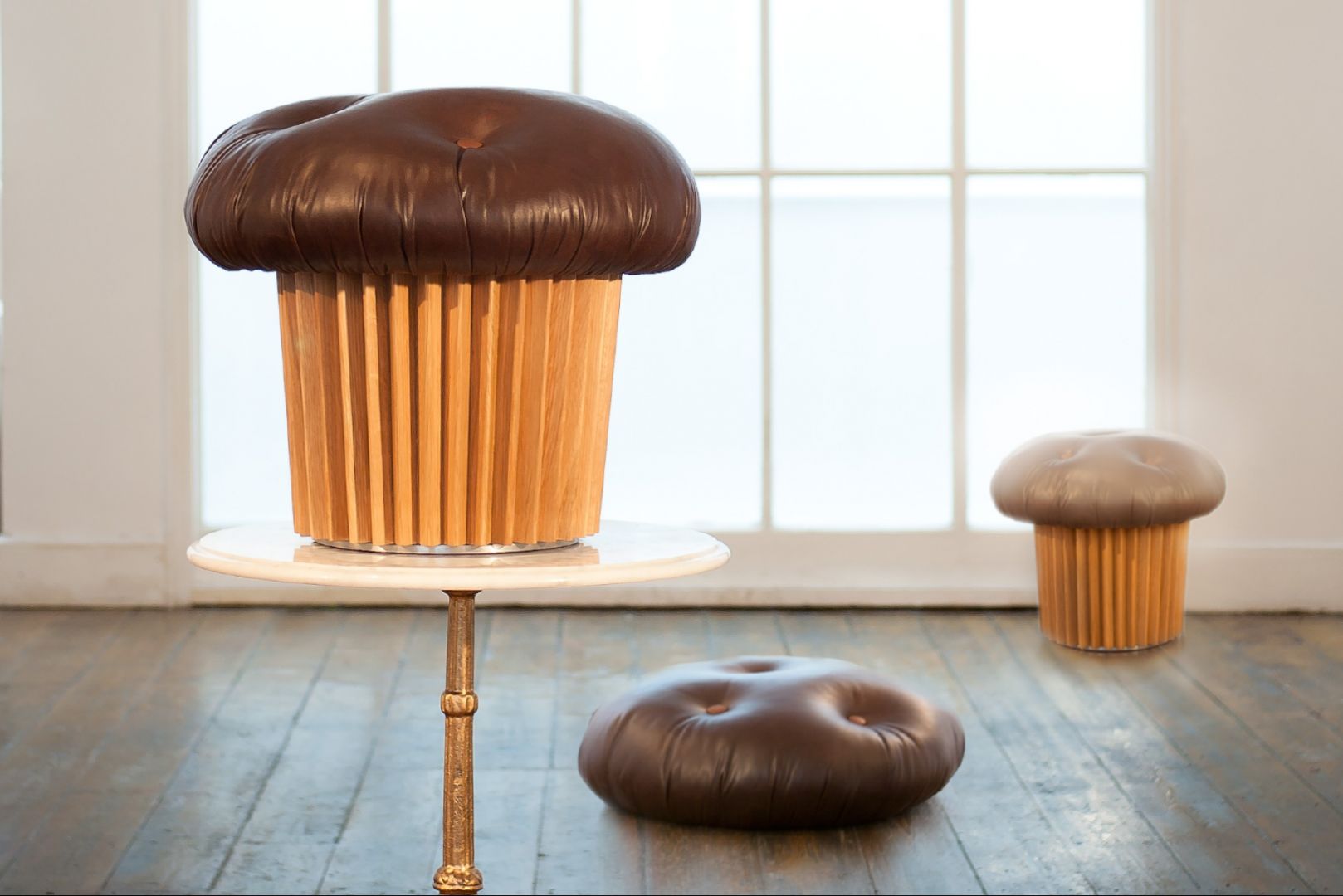 Pufa w kształcie muffinki, zaprojektowana przez Matteo Bianchi, Fot. Matteo Bianchi