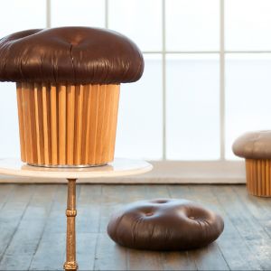 Pufa w kształcie muffinki, zaprojektowana przez Matteo Bianchi, Fot. Matteo Bianchi