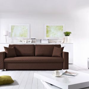 Sofa "Vanessa" marki Black Red White ma piękną, klasyczną stylistykę, a do tego posiada funkcję rozkładania. Fot. BRW
