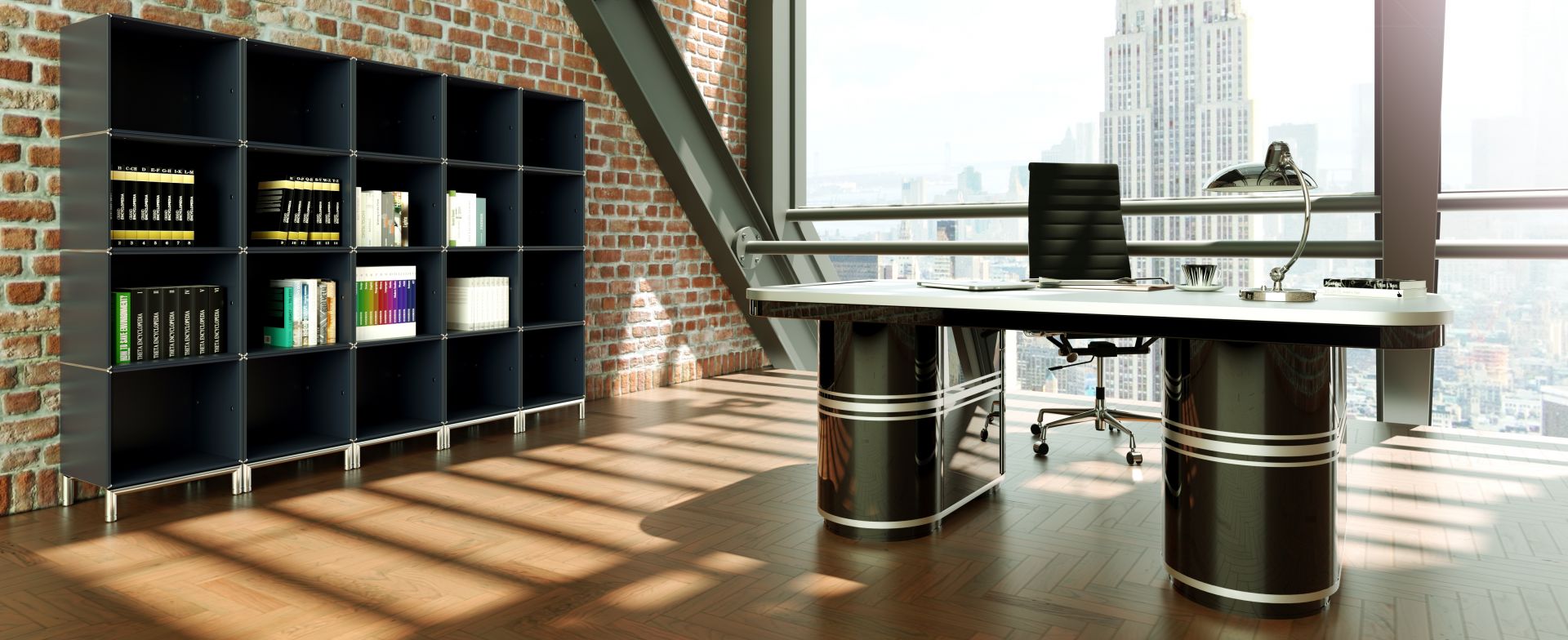 Duże biuro szefa wcale nie musi być zagracone, minimalistyczna przestrzeń lepiej oddaje prestiż firmy. Fot. Mauser