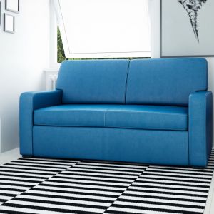 Sofa "Monty" to mebel kompaktowy, idealny do małych pomieszczeń. Podkreśli charakter nowoczesnego wnętrza. Posiada funkcję spania i pojemnik na pościel. Fot. Fresh