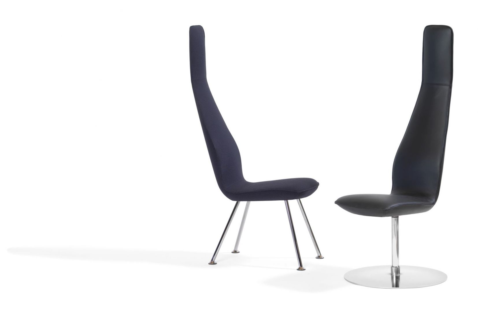 Krzesła Poppe marki BlaStation mają nietypowy design, a dzięki smukłemu, wysokiemu oparciu, zapewniają komfort plecom. Fot. BlaStation