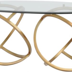 Elegancki owalny stolik kawowy o niebanalnym kształcie. Świetnie sprawdzi się jako mocny akcent w salonie. Fot. Arsanti