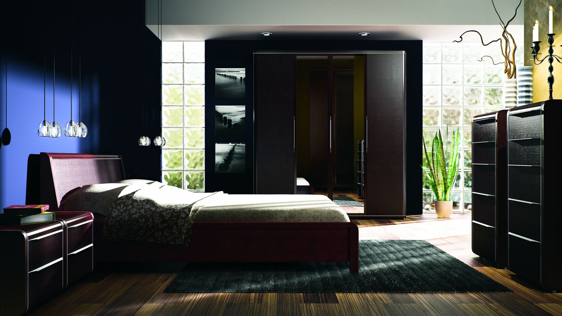 Sypialnia Piagio urzeka subtelnością i elegancją. Podkreśla to naturalna okleina z mahoniu oraz zmysłowy kolor bantu. Cena łóżka: 1. 860 zł. Fot. Bogatti 