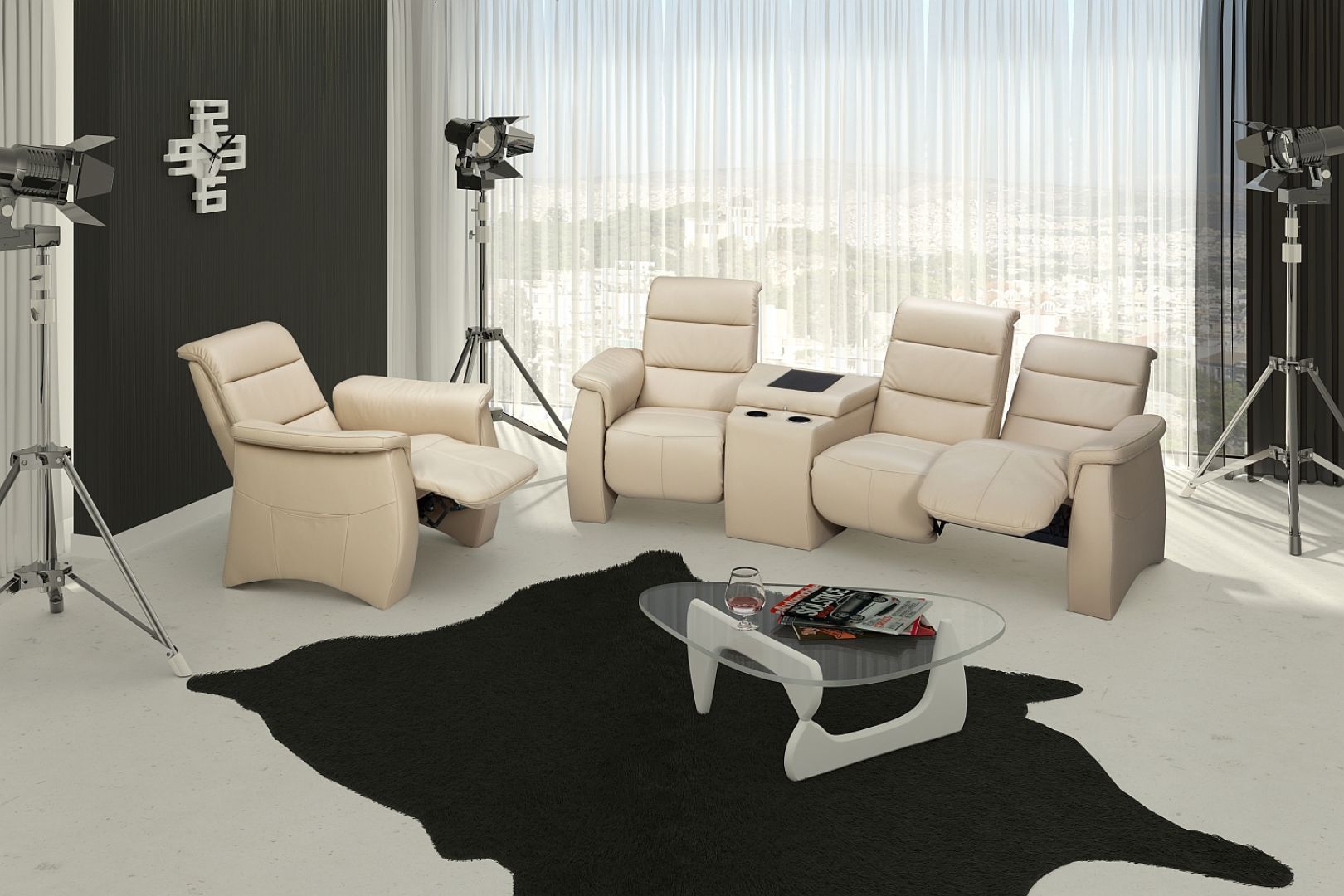 Fotel Smone wraz z sofą pozwolą zaaranżować elegancki kącik wypoczynkowy lub telewizyjny. Fot. AEK 