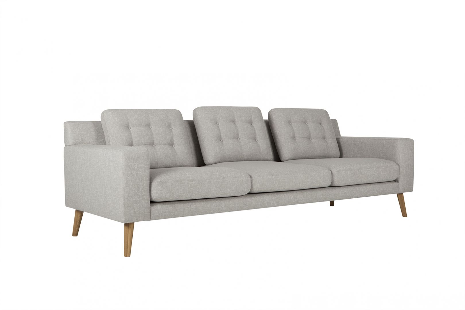 Sofa Axel. Wygodne siedzisko i oparcia zapewniają wygodę siedzenia. Sofa w szarej tkaninie prezentuje się stylowo i elegancko. Fot. Sits 