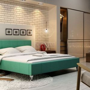Łóżko Futura dostępne jest w wielu kolorach tkaniny obiciowej. Fot. New Design