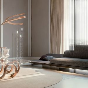 Sofa, stół oraz lampa z najnowszej kolekcji Pininfarina Segno marki Reflex. Fot. Galeria Mebli Heban