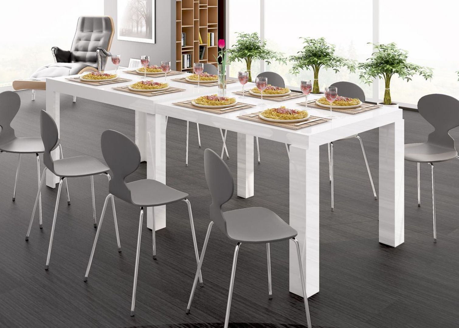Stół Capri. Posiada możliwość ustawienia dowolnej długości od 120 do 230cm. Stabilna konstrukcja stołu została wykonana z płyty MDF pokrytej ozdobnymi dekorami. Fot. Hubertus