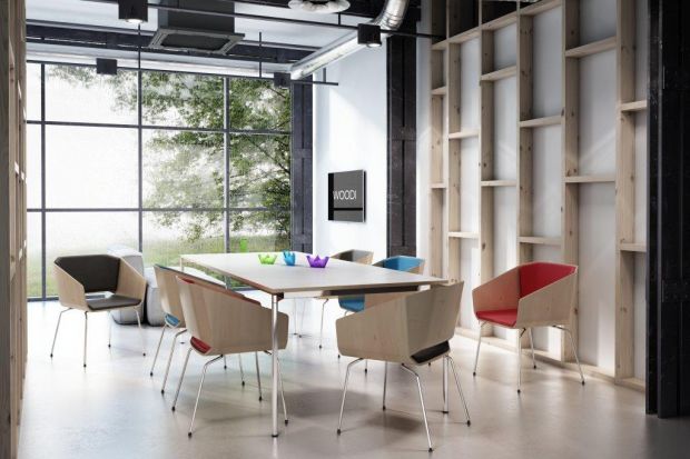 Fotel biurowy o futurystycznej formie.